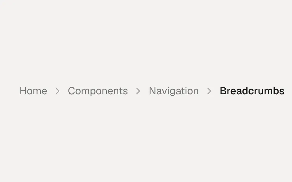 Breadcrumbs component preview
