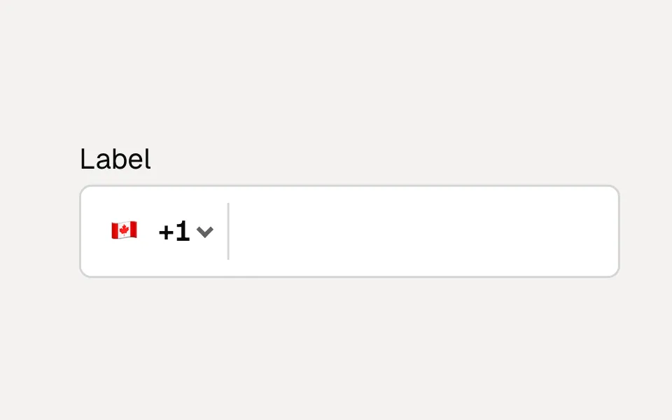 Phone Field component preview