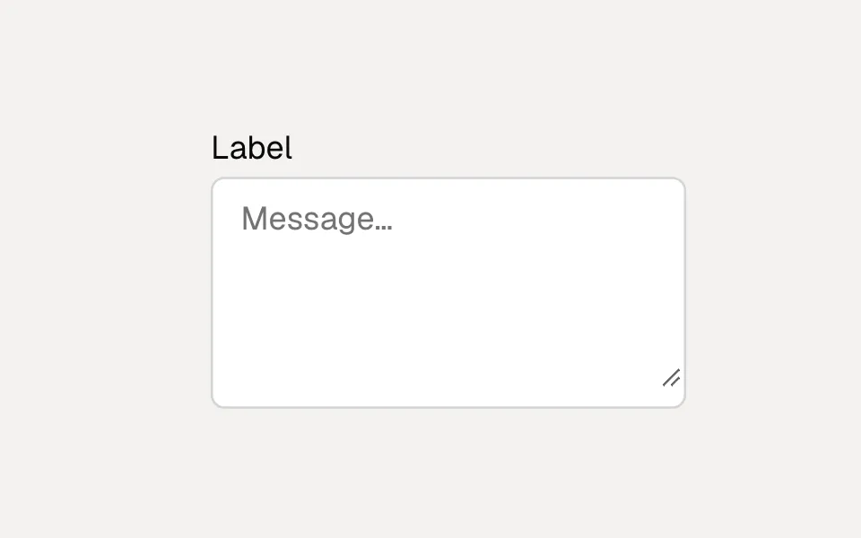 Textarea Field component preview